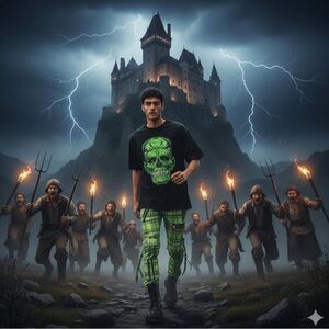 Amazon Frankenstein Short Sleeve Black T-Shirt. Worn once.